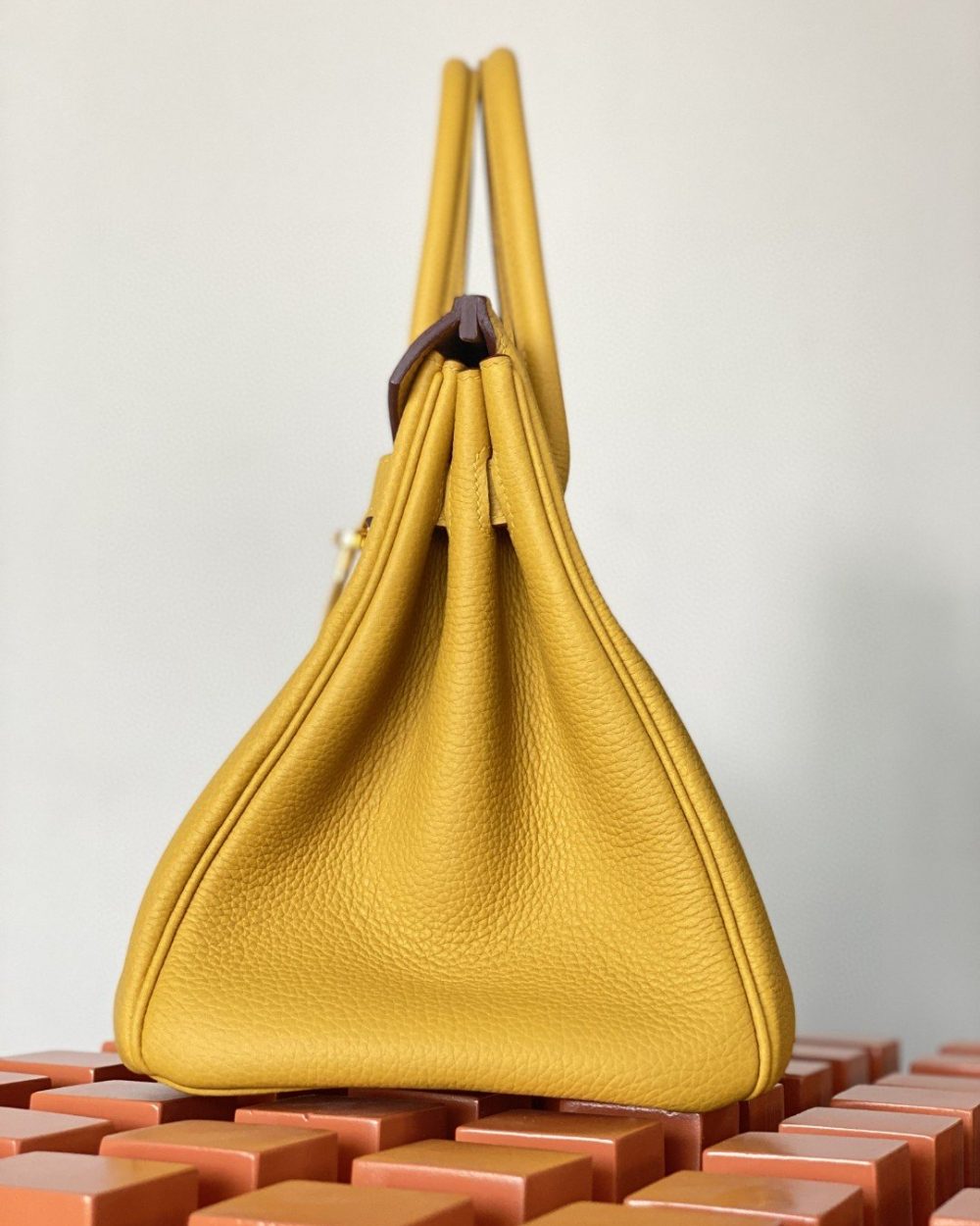 1:1 Replica Hermes Birkin Nata Swift Yellow For Women Gold Toned Hardware 10in/25cm