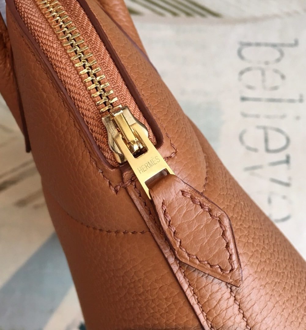 1:1 Replica Hermes Bolide Bag Brown For Women Silver Toned Hardware 12.6in/32cm