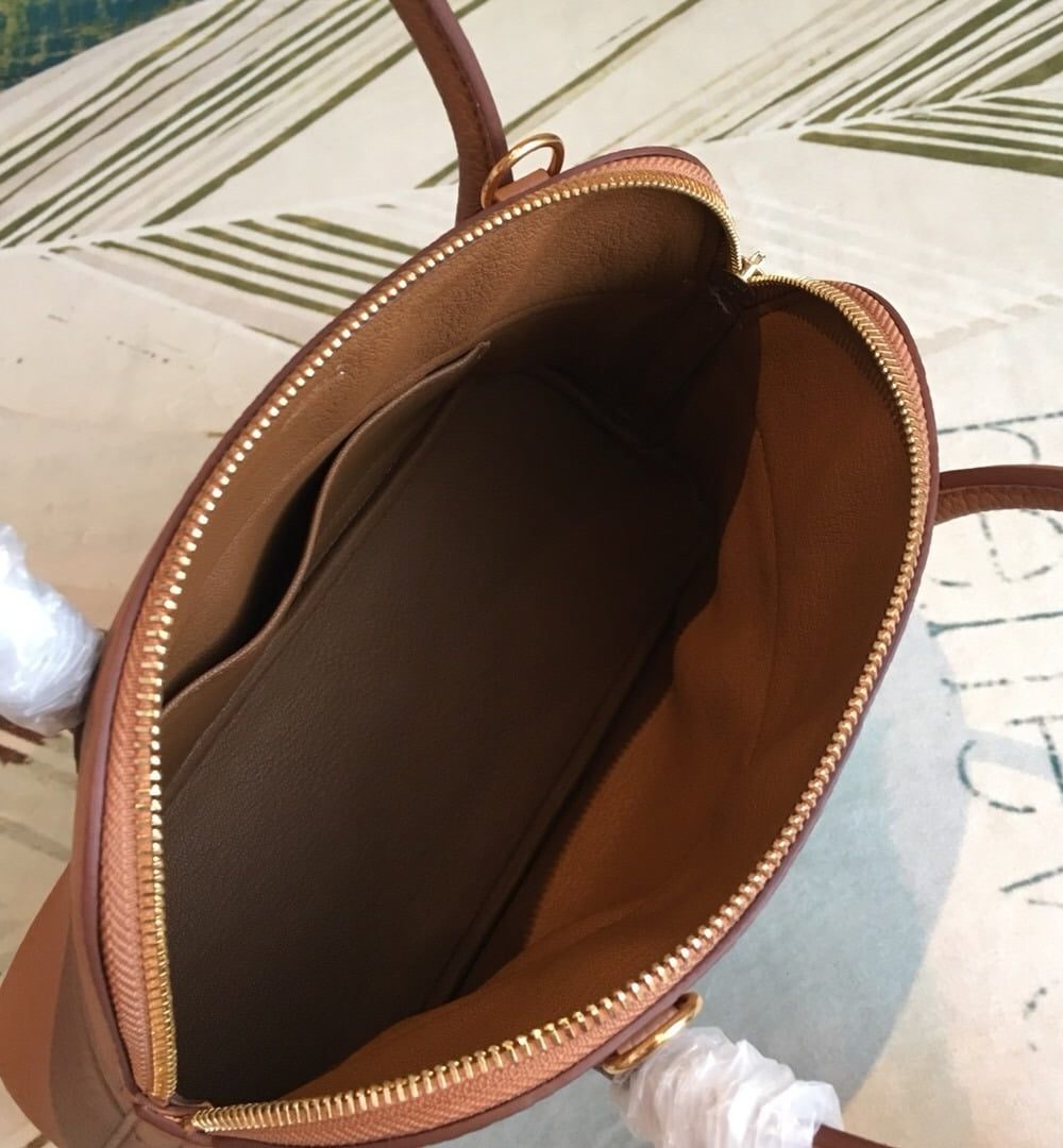 1:1 Replica Hermes Bolide Bag Brown For Women Silver Toned Hardware 12.6in/32cm