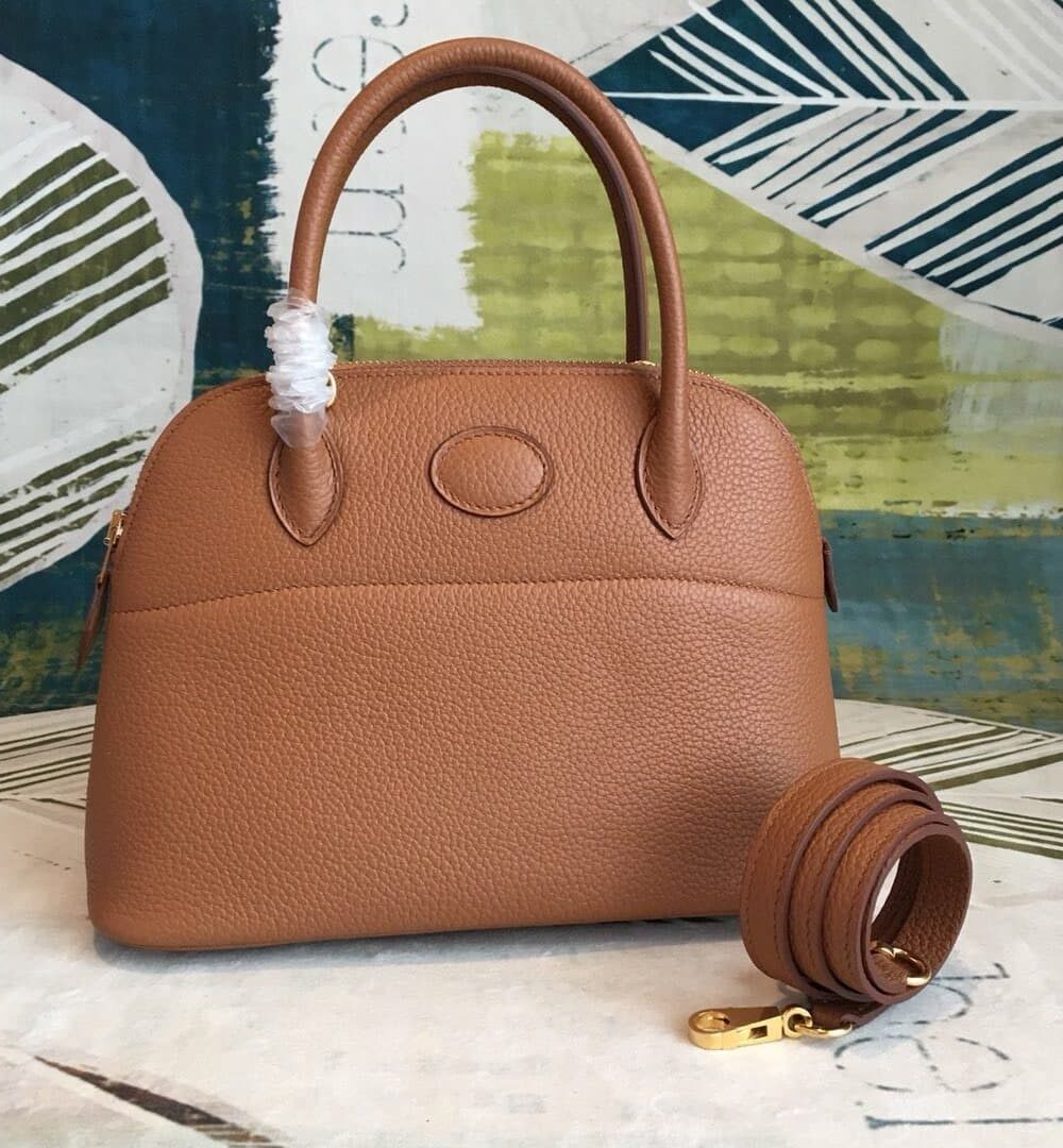 1:1 Replica Hermes Bolide Bag Brown For Women Silver Toned Hardware 12.6in/32cm