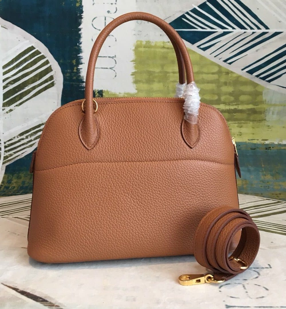 1:1 Replica Hermes Bolide Bag Brown For Women Silver Toned Hardware 12.6in/32cm