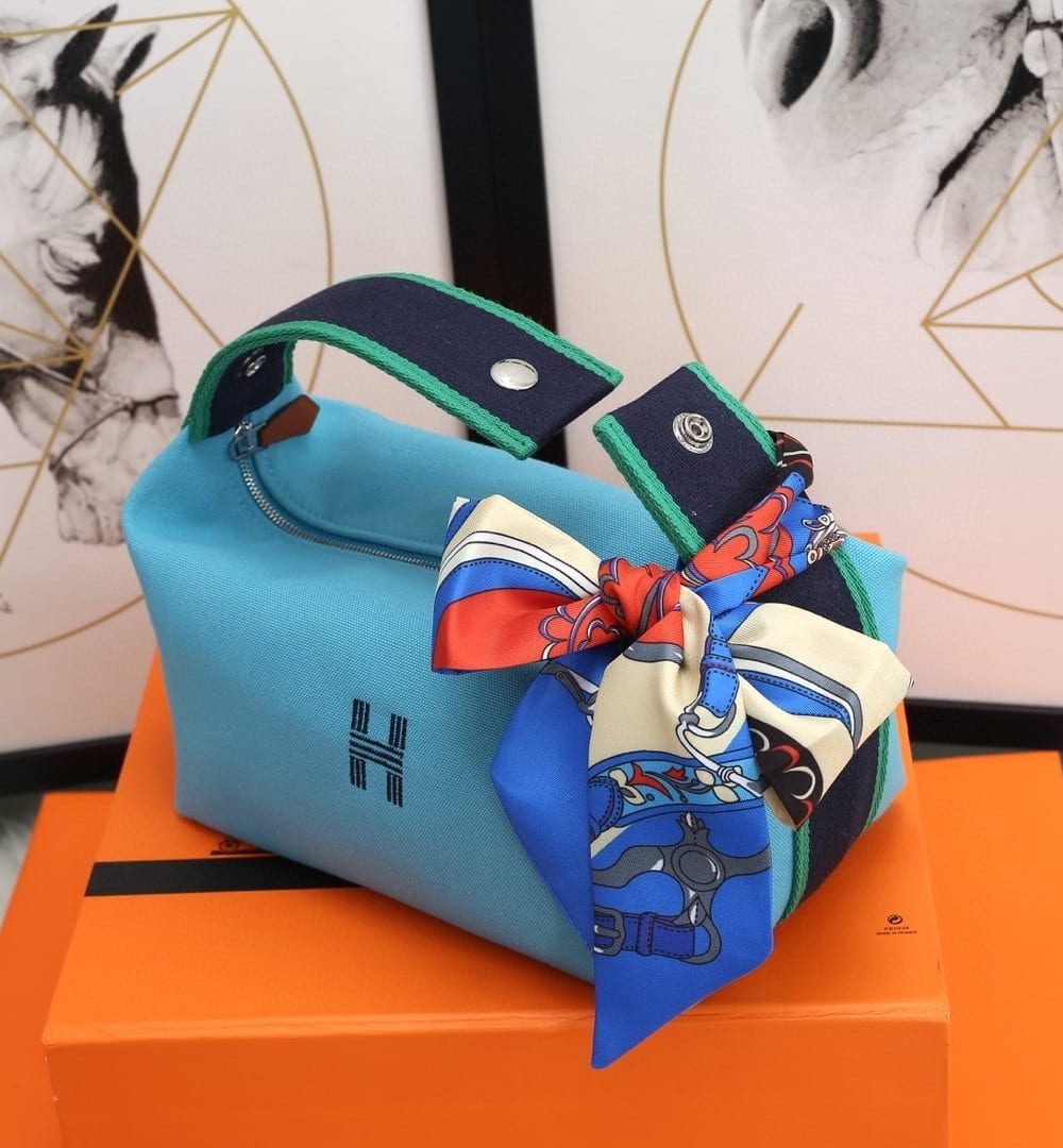1:1 Replica Hermes Bride A Brac Case Light Blue Bag For Women, Women's Handbags, Shoulder Bags 9.8in/25cm