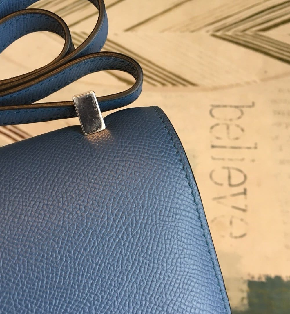 1:1 Replica Hermes Constance 18 Epsom Navy Blue For Women Silver Toned Hardware, Women’s Handbags, Shoulder Bags 7.1in/18cm