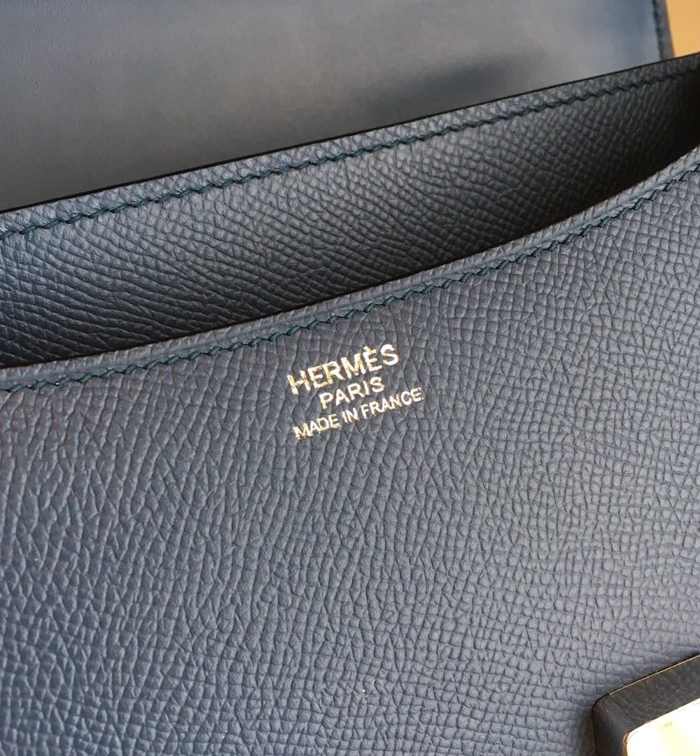 1:1 Replica Hermes Constance 18 Epsom Navy Blue For Women Silver Toned Hardware, Women’s Handbags, Shoulder Bags 7.1in/18cm