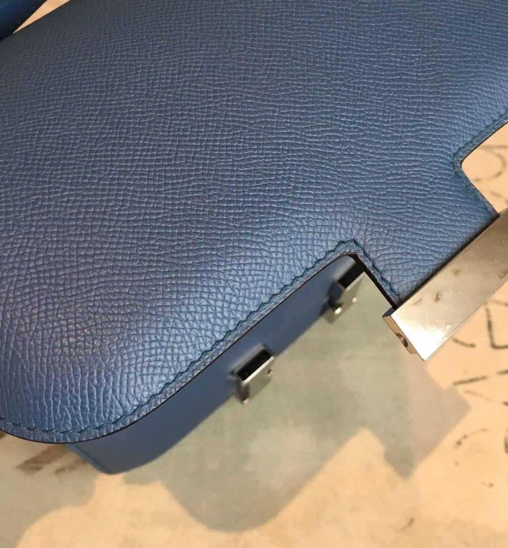 1:1 Replica Hermes Constance 18 Epsom Navy Blue For Women Silver Toned Hardware, Women’s Handbags, Shoulder Bags 7.1in/18cm