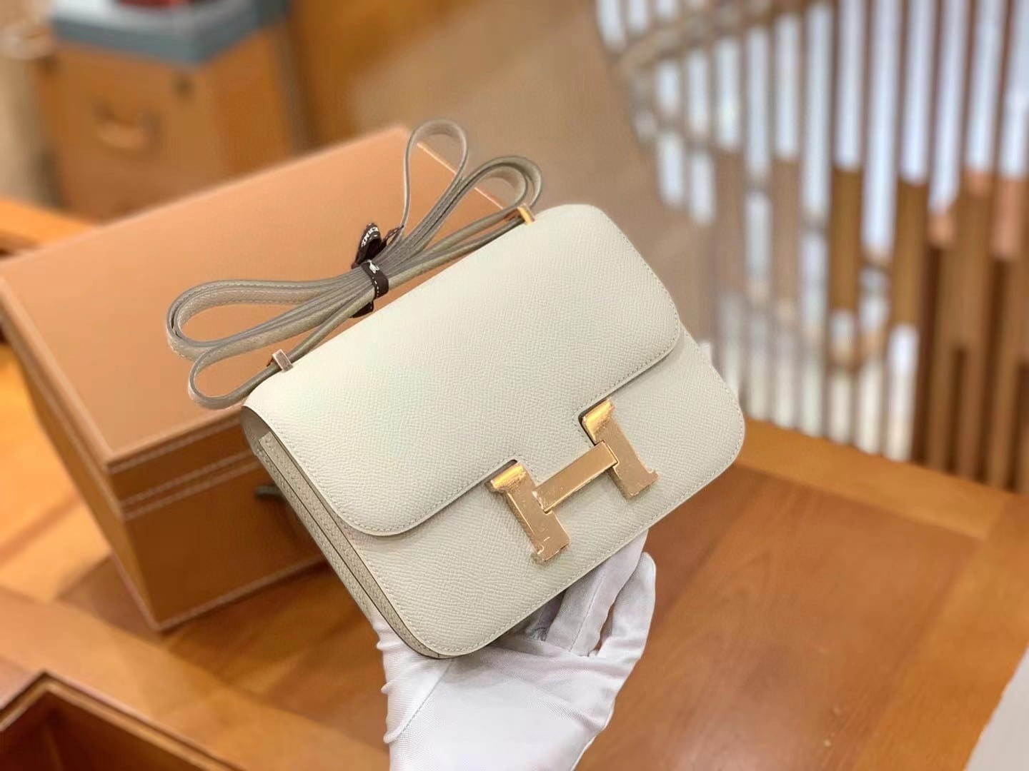 1:1 Replica Hermes Constance 23 Epsom Beige For Women, Women's Handbags, Shoulder Bags 9in/23cm - Image 2