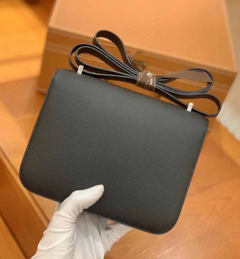 1:1 Replica Hermes Constance 23 Epsom Black For Women, Women's Handbags, Shoulder Bag 9in/23cm