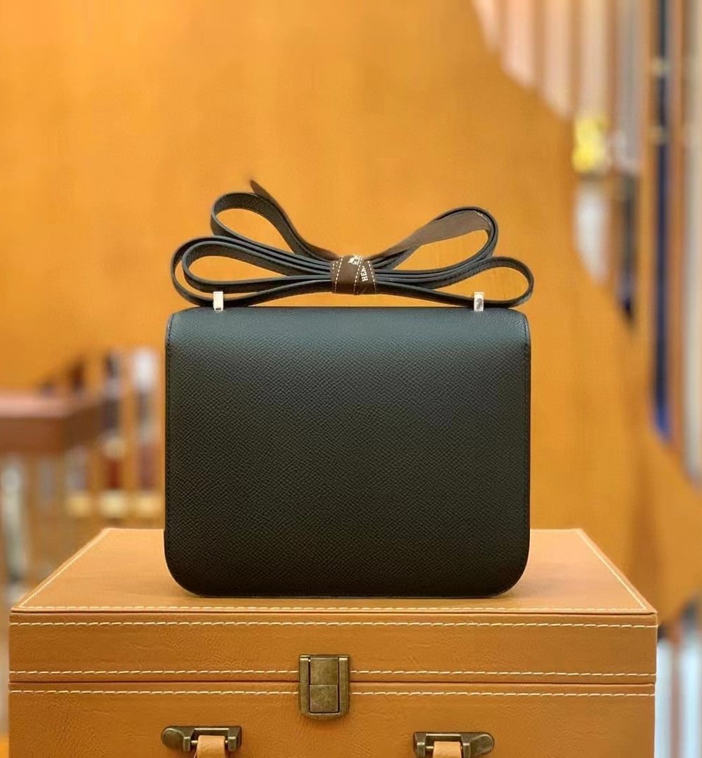 1:1 Replica Hermes Constance 23 Epsom Black For Women, Women's Handbags, Shoulder Bag 9in/23cm