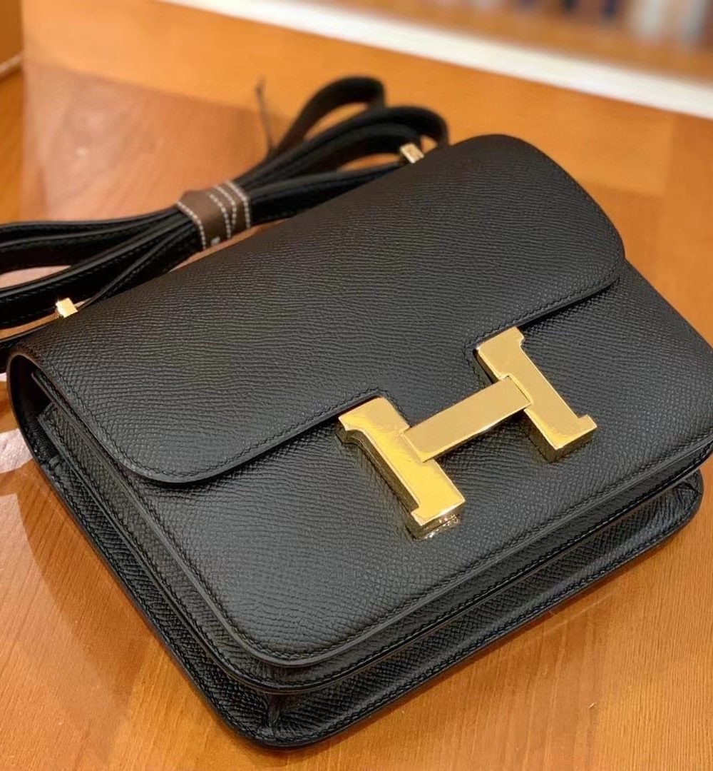 1:1 Replica Hermes Constance 23 Epsom Black For Women, Women's Handbags, Shoulder Bags 9in/23cm