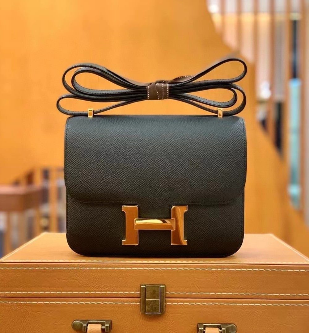 1:1 Replica Hermes Constance 23 Epsom Black For Women, Women's Handbags, Shoulder Bags 9in/23cm