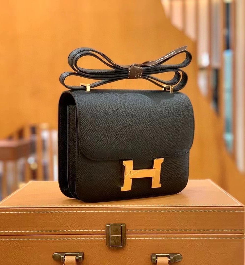 1:1 Replica Hermes Constance 23 Epsom Black For Women, Women's Handbags, Shoulder Bags 9in/23cm
