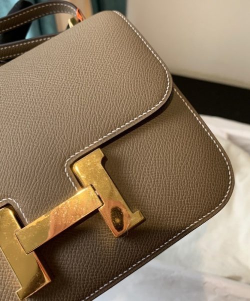 1:1 Replica Hermes Constance 23 Epsom Grey Galet For Women, Women’s Handbags, Shoulder Bags 9in/23cm
