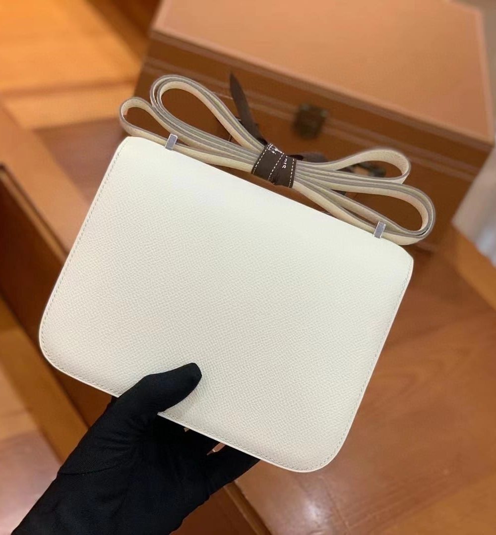 1:1 Replica Hermes Constance 23 Epsom White For Women, Women's Handbags, Shoulder Bag 9in/23cm