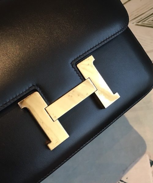 1:1 Replica Hermes Constance 24 Swift Black For Women Gold Toned Hardware, Women's Handbags, Shoulder Bags 9.5in/24cm
