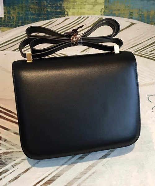 1:1 Replica Hermes Constance 24 Swift Black For Women Gold Toned Hardware, Women's Handbags, Shoulder Bags 9.5in/24cm