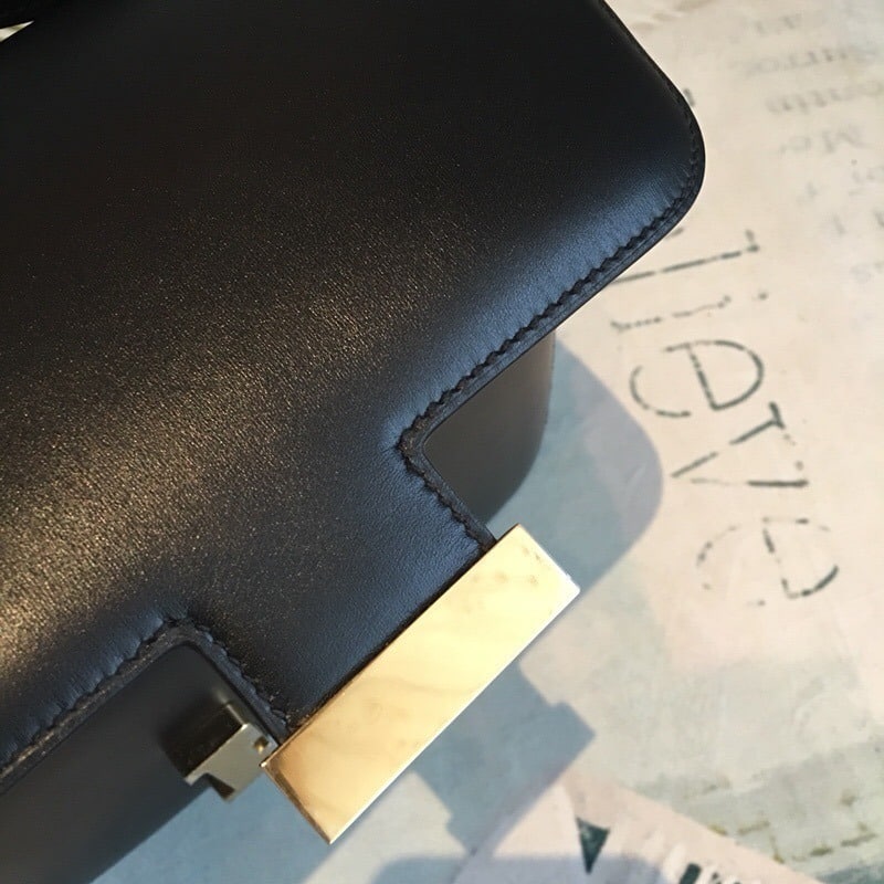 1:1 Replica Hermes Constance 24 Swift Black For Women Gold Toned Hardware, Women's Handbags, Shoulder Bags 9.5in/24cm - Image 5
