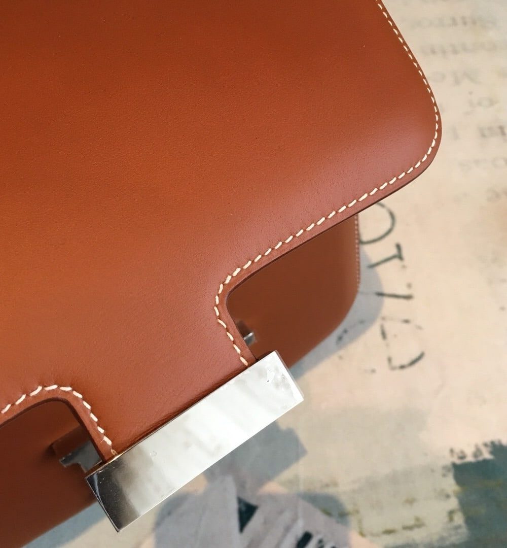1:1 Replica Hermes Constance 24 Swift Brown For Women Silver Toned Hardware, Women's Handbags, Shoulder Bags 9.5in/24cm