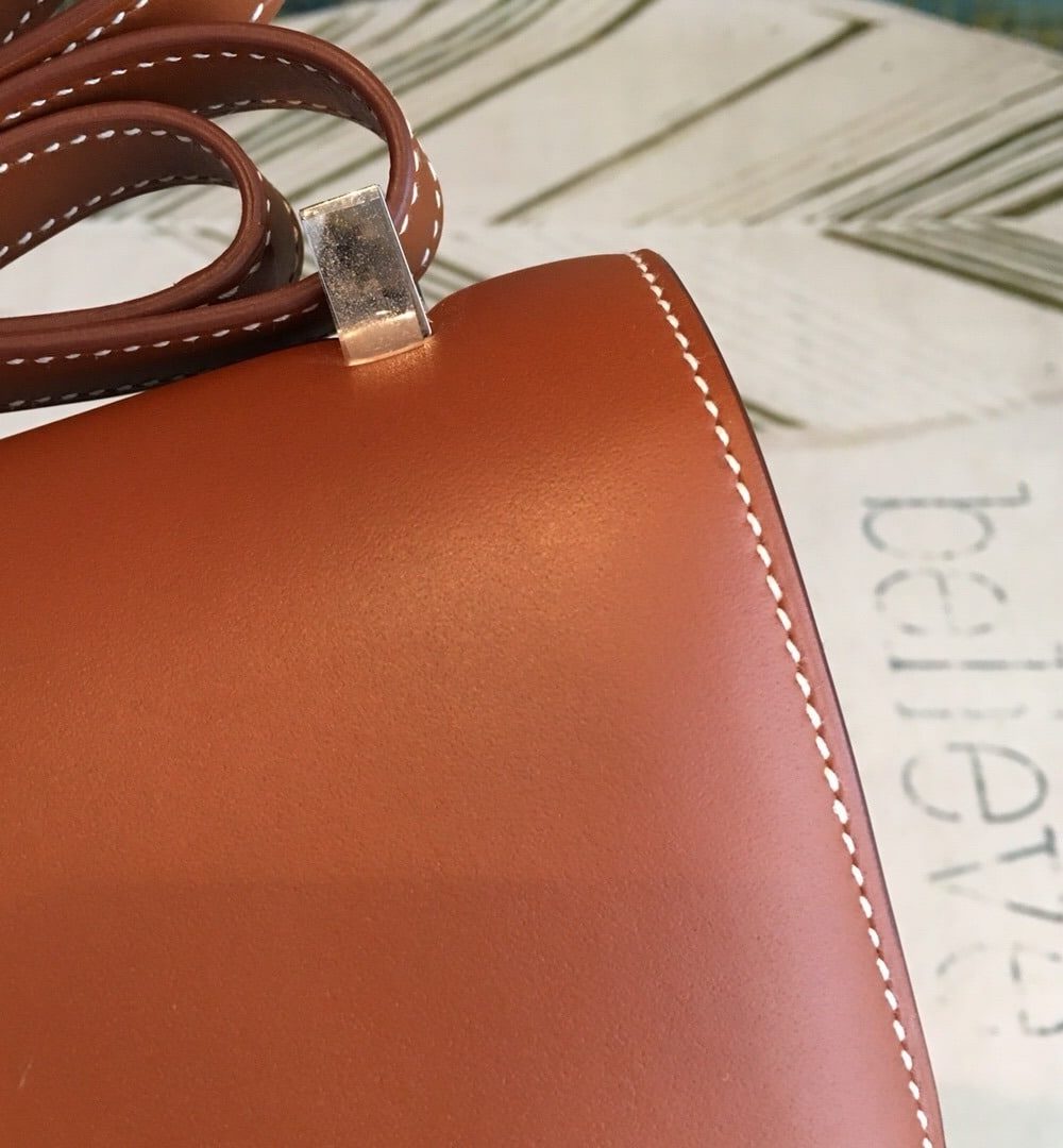 1:1 Replica Hermes Constance 24 Swift Brown For Women Silver Toned Hardware, Women's Handbags, Shoulder Bags 9.5in/24cm