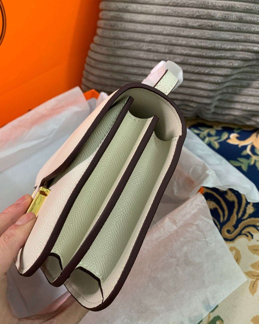 1:1 Replica Hermes Constance Black/Brown/Khaki Green/White For Women 19cm / 7.4in