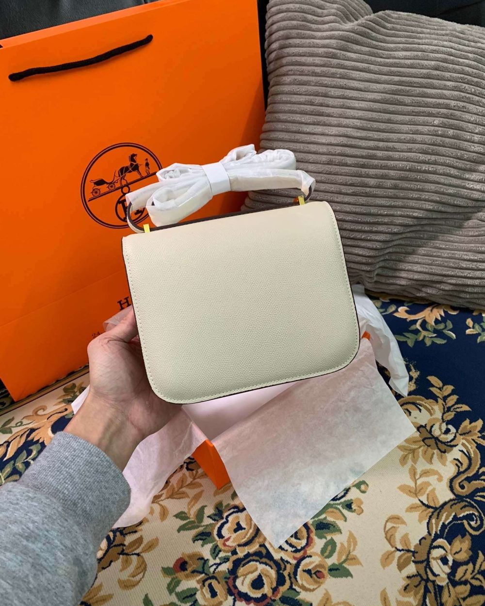 1:1 Replica Hermes Constance Black/Brown/Khaki Green/White For Women 19cm / 7.4in