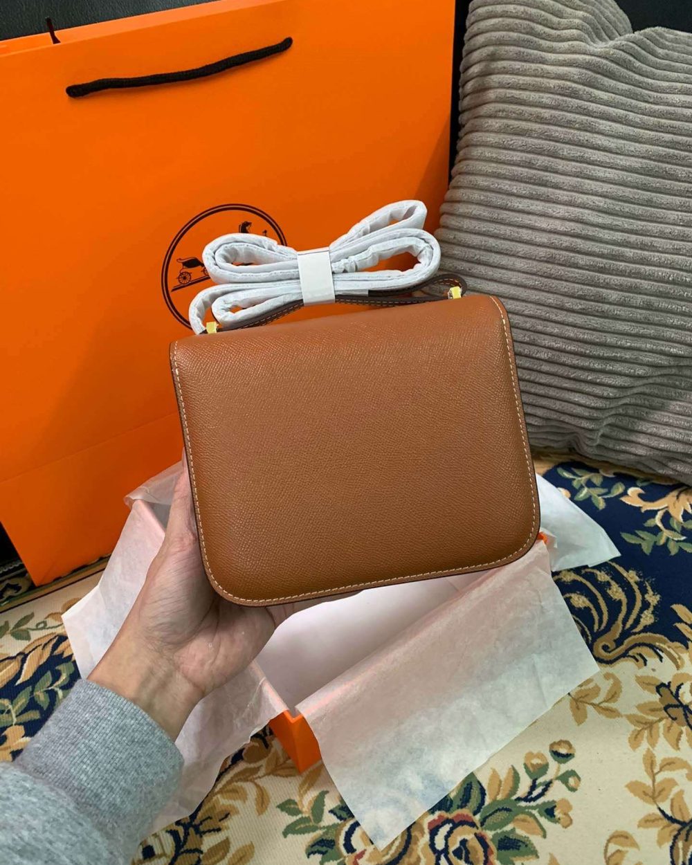 1:1 Replica Hermes Constance Black/Brown/Khaki Green/White For Women 19cm / 7.4in