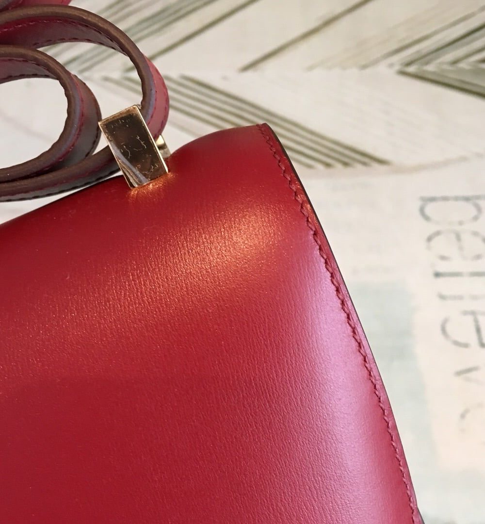 1:1 Replica Hermes Constance Burgundy For Women Gold Toned Hardware 9.5in/24cm