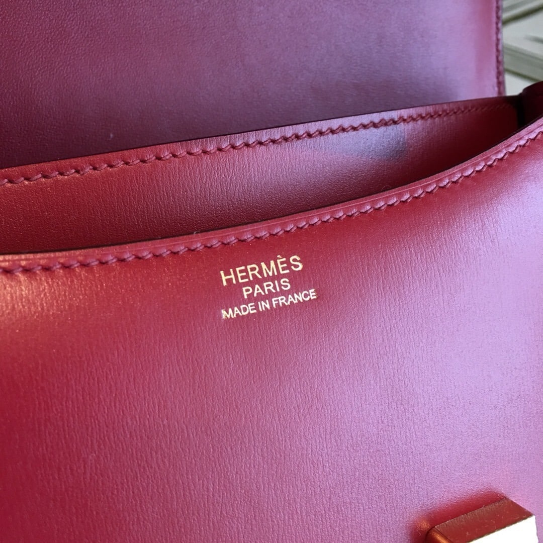 1:1 Replica Hermes Constance Burgundy For Women Gold Toned Hardware 9.5in/24cm - Image 6