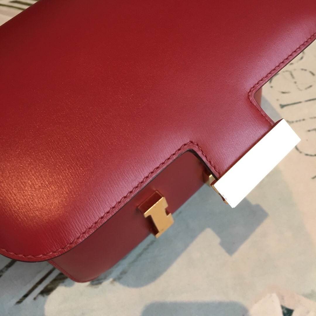 1:1 Replica Hermes Constance Burgundy For Women Gold Toned Hardware 9.5in/24cm - Image 4