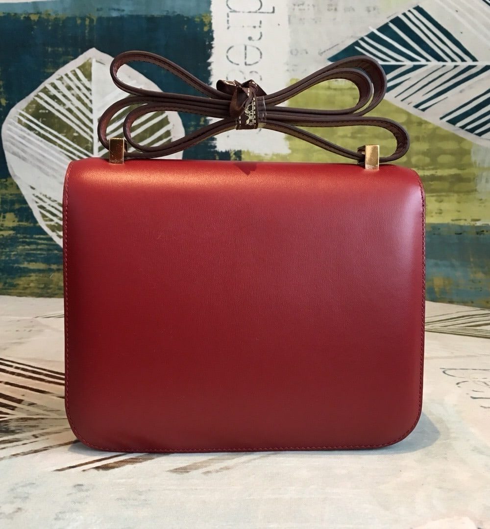 1:1 Replica Hermes Constance Burgundy For Women Gold Toned Hardware 9.5in/24cm