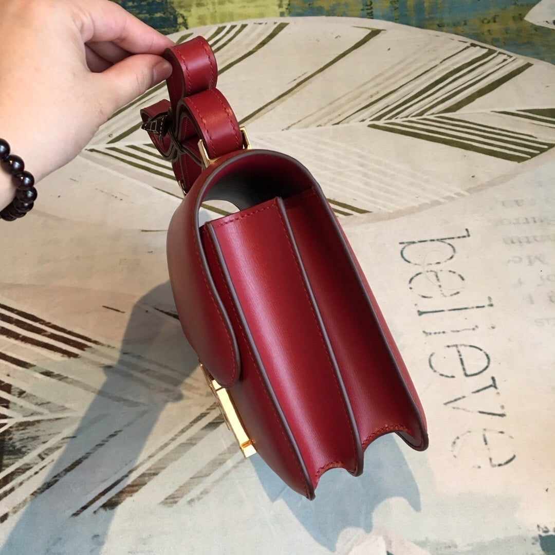 1:1 Replica Hermes Constance Burgundy For Women Gold Toned Hardware 9.5in/24cm - Image 2