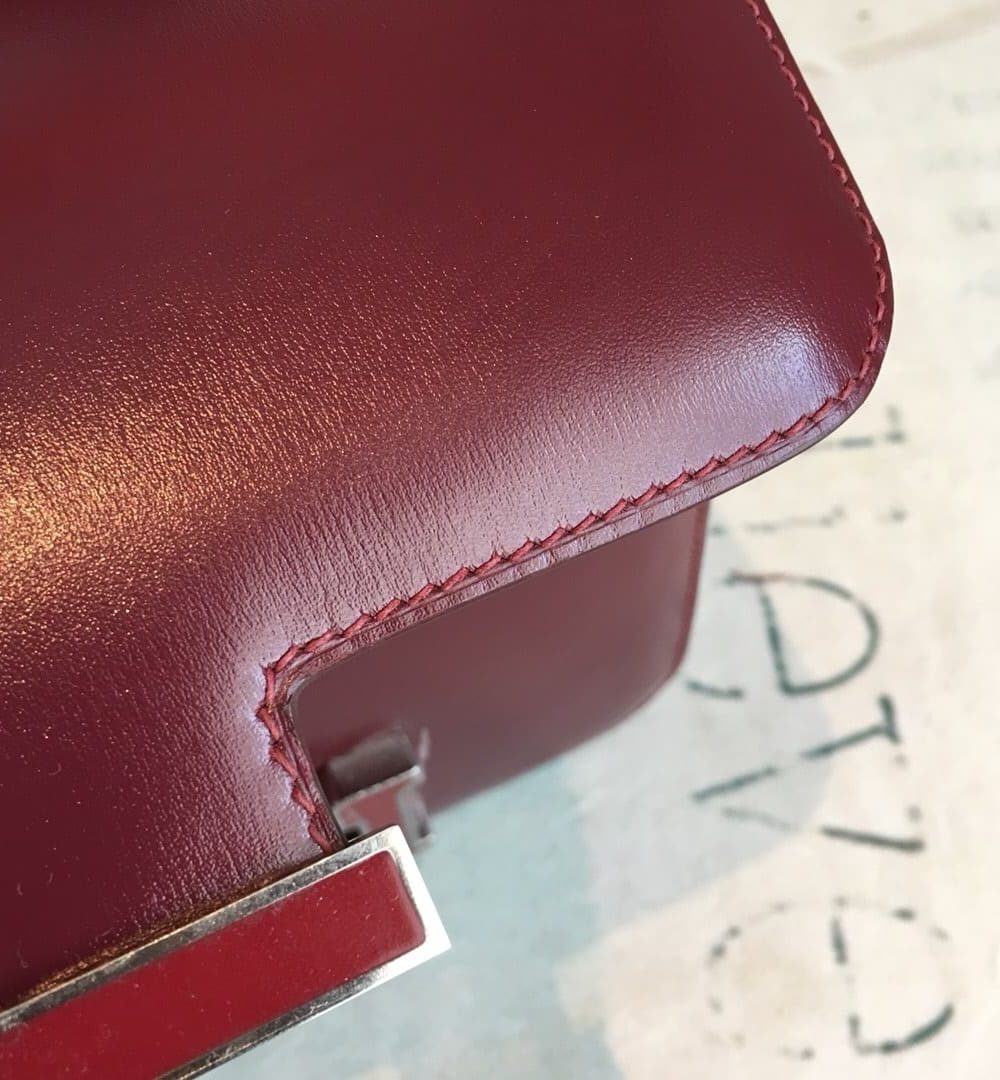 1:1 Replica Hermes Constance Burgundy For Women Silver Toned Hardware 7.4in/19cm