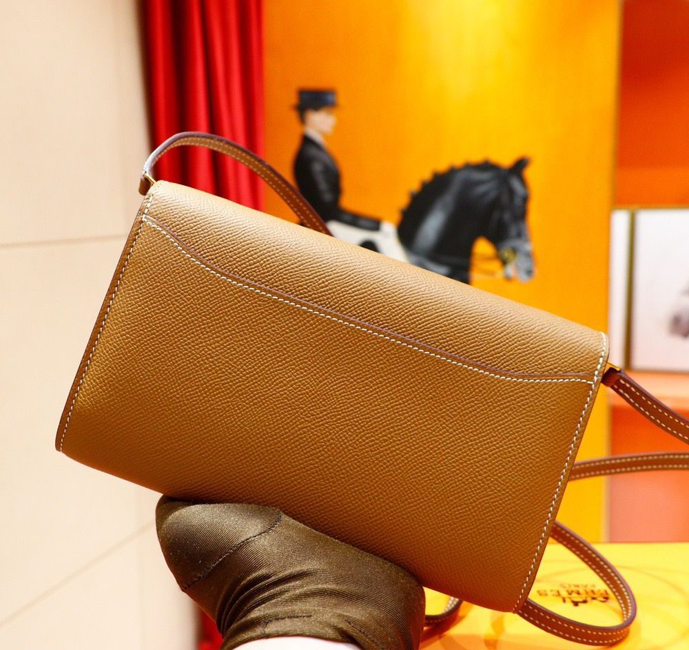 1:1 Replica Hermes Constance Epsom Long To Go Wallet Brown For Women, Women's Wallet 8.1in/21cm