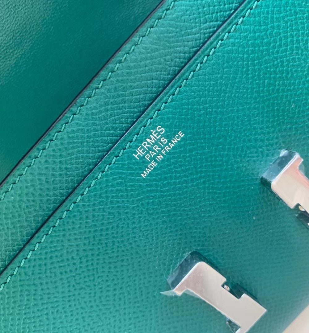 1:1 Replica Hermes Constance Epsom Long To Go Wallet Green For Women, Women's Wallet 8.1in/21cm