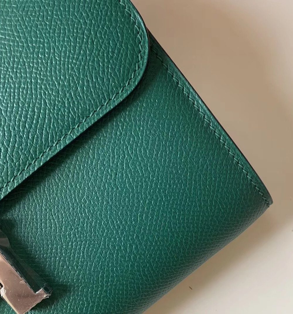 1:1 Replica Hermes Constance Epsom Long To Go Wallet Green For Women, Women's Wallet 8.1in/21cm