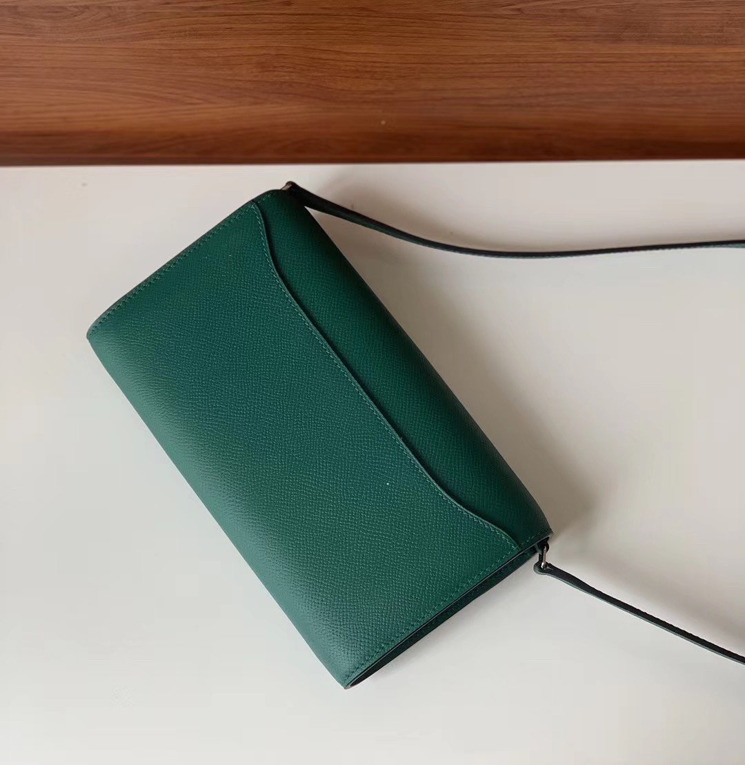 1:1 Replica Hermes Constance Epsom Long To Go Wallet Green For Women, Women's Wallet 8.1in/21cm - Image 3