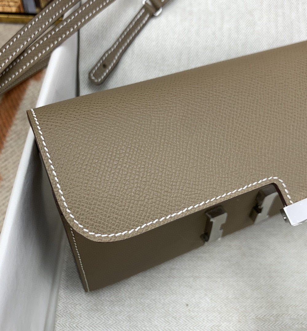 1:1 Replica Hermes Constance Long Togo Wallet Brown, Silver Toned Hardware Bag For Women, Women's Handbags, Shoulder Bags 8.1in/21cm