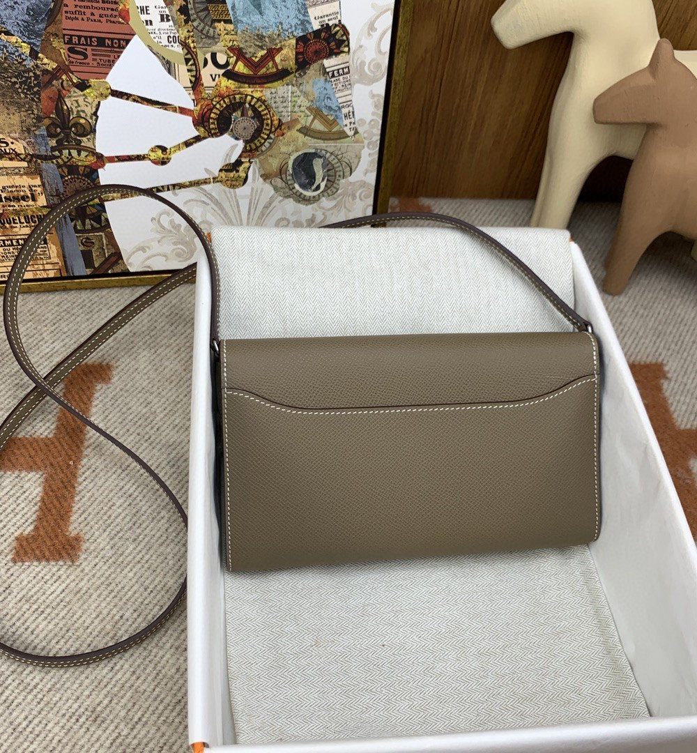 1:1 Replica Hermes Constance Long Togo Wallet Brown, Silver Toned Hardware Bag For Women, Women's Handbags, Shoulder Bags 8.1in/21cm