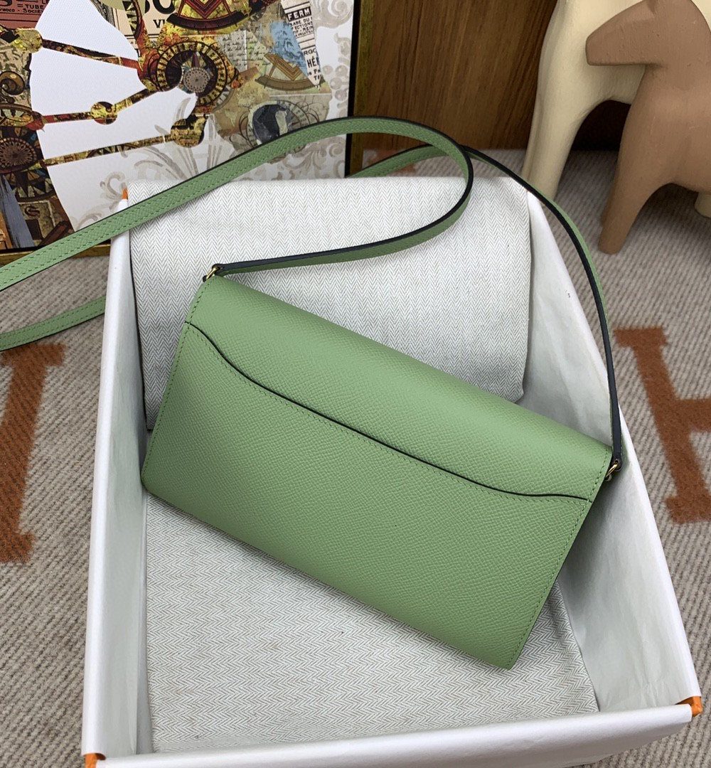 1:1 Replica Hermes Constance Long Togo Wallet Green, Gold Toned Hardware Bag For Women, Women's Handbags, Shoulder Bags 8.1in/21cm
