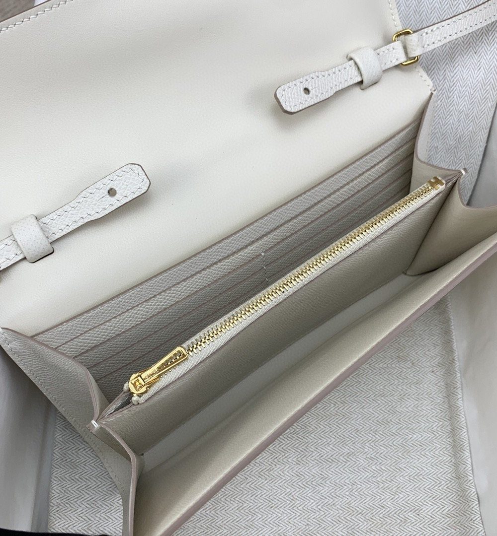 1:1 Replica Hermes Constance Long Togo Wallet White, Gold Toned Hardware Bag For Women, Women's Handbags, Shoulder Bags 8.1in/21cm