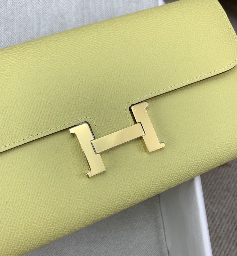 1:1 Replica Hermes Constance Long Togo Wallet Yellow, Gold Toned Hardware Bag For Women, Women's Handbags, Shoulder Bags 8.1in/21cm