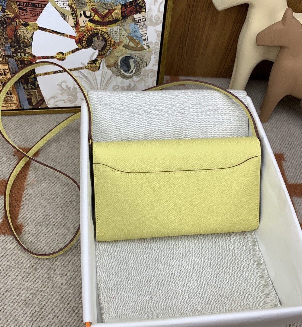 1:1 Replica Hermes Constance Long Togo Wallet Yellow, Gold Toned Hardware Bag For Women, Women's Handbags, Shoulder Bags 8.1in/21cm