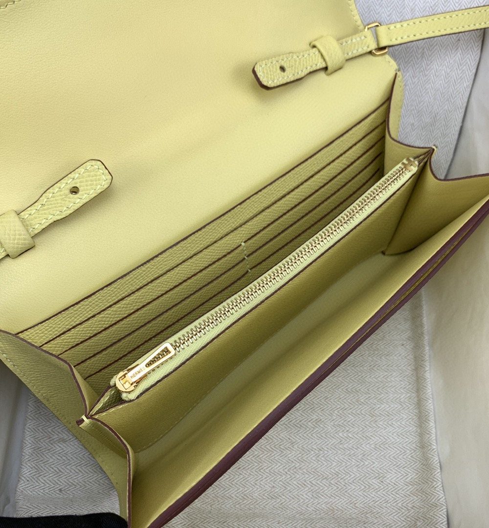 1:1 Replica Hermes Constance Long Togo Wallet Yellow, Gold Toned Hardware Bag For Women, Women's Handbags, Shoulder Bags 8.1in/21cm