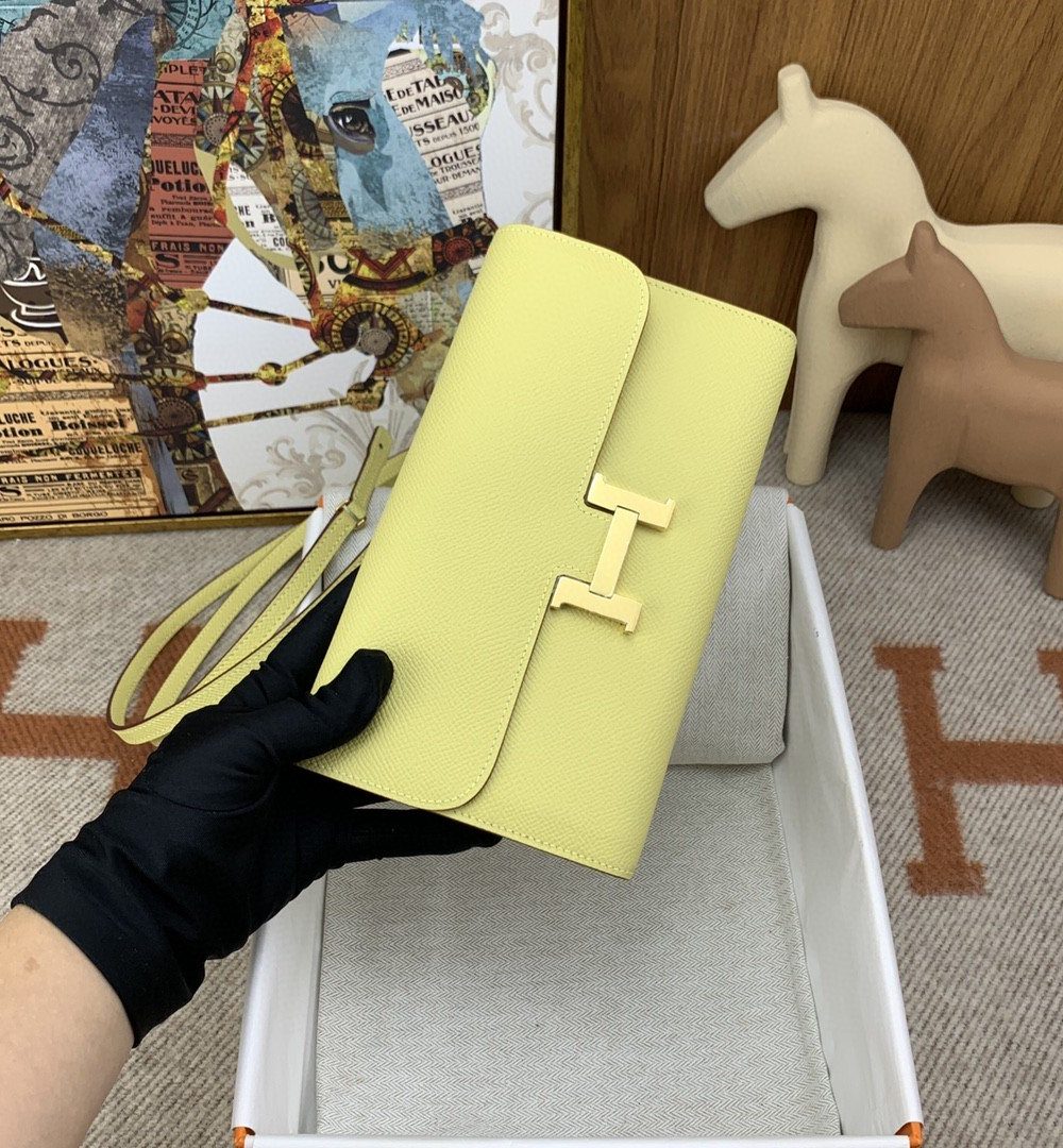 1:1 Replica Hermes Constance Long Togo Wallet Yellow, Gold Toned Hardware Bag For Women, Women's Handbags, Shoulder Bags 8.1in/21cm