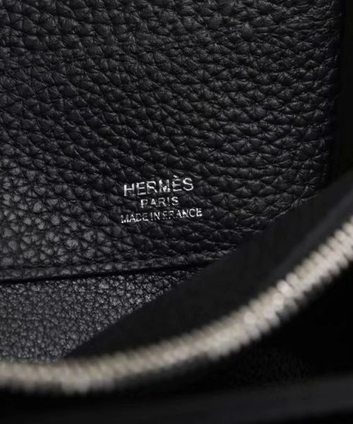 1:1 Replica Hermes Constance Togo Long Wallet 20cm/7.9in Silver Toned Hardware For Women Black