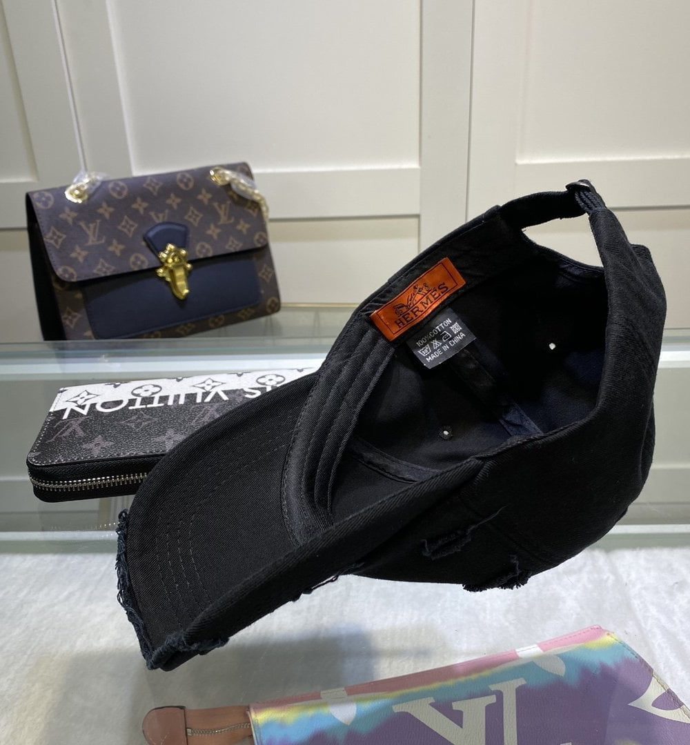 Hermes Davis H Primavera Cap Black Hermes Cap