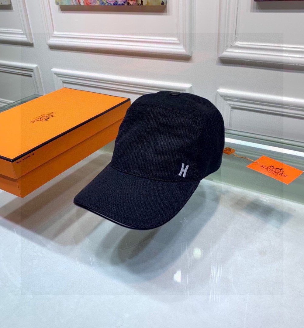 Hermes Davis H Primavera Cap Black Hermes Cap