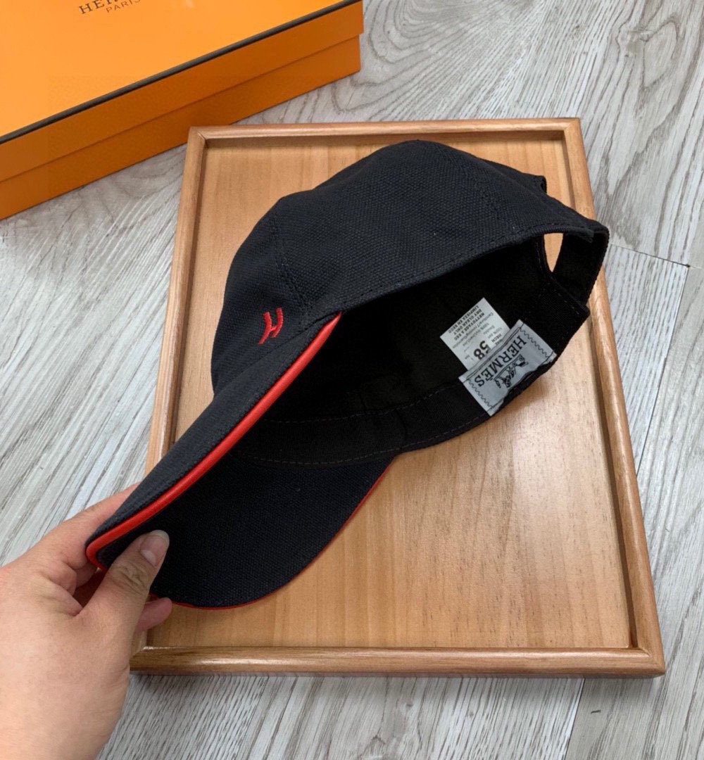 Hermes Davis H Primavera Cap Black Hermes Cap