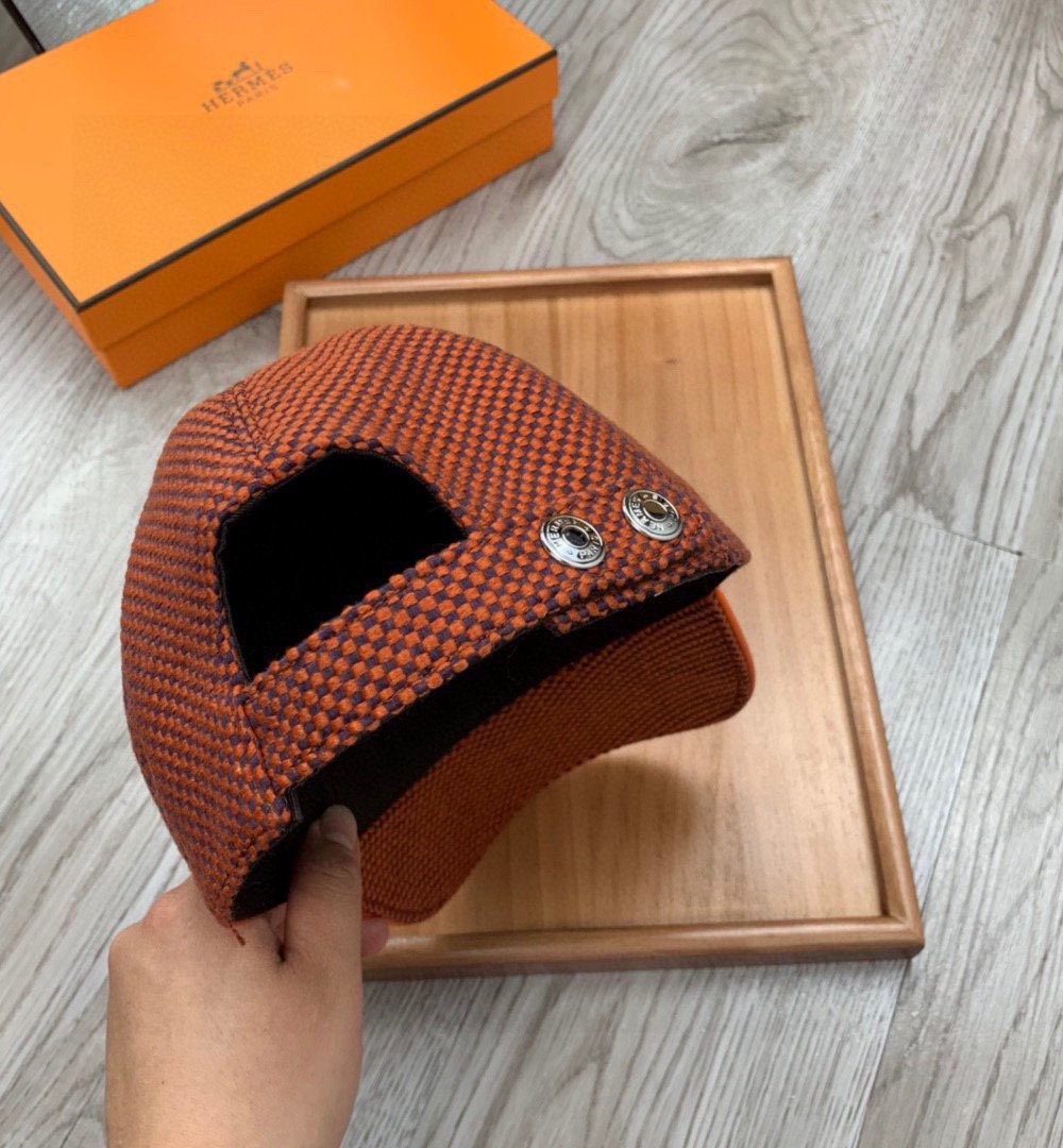 Hermes Davis H Primavera Cap Caro Brown Hermes Cap