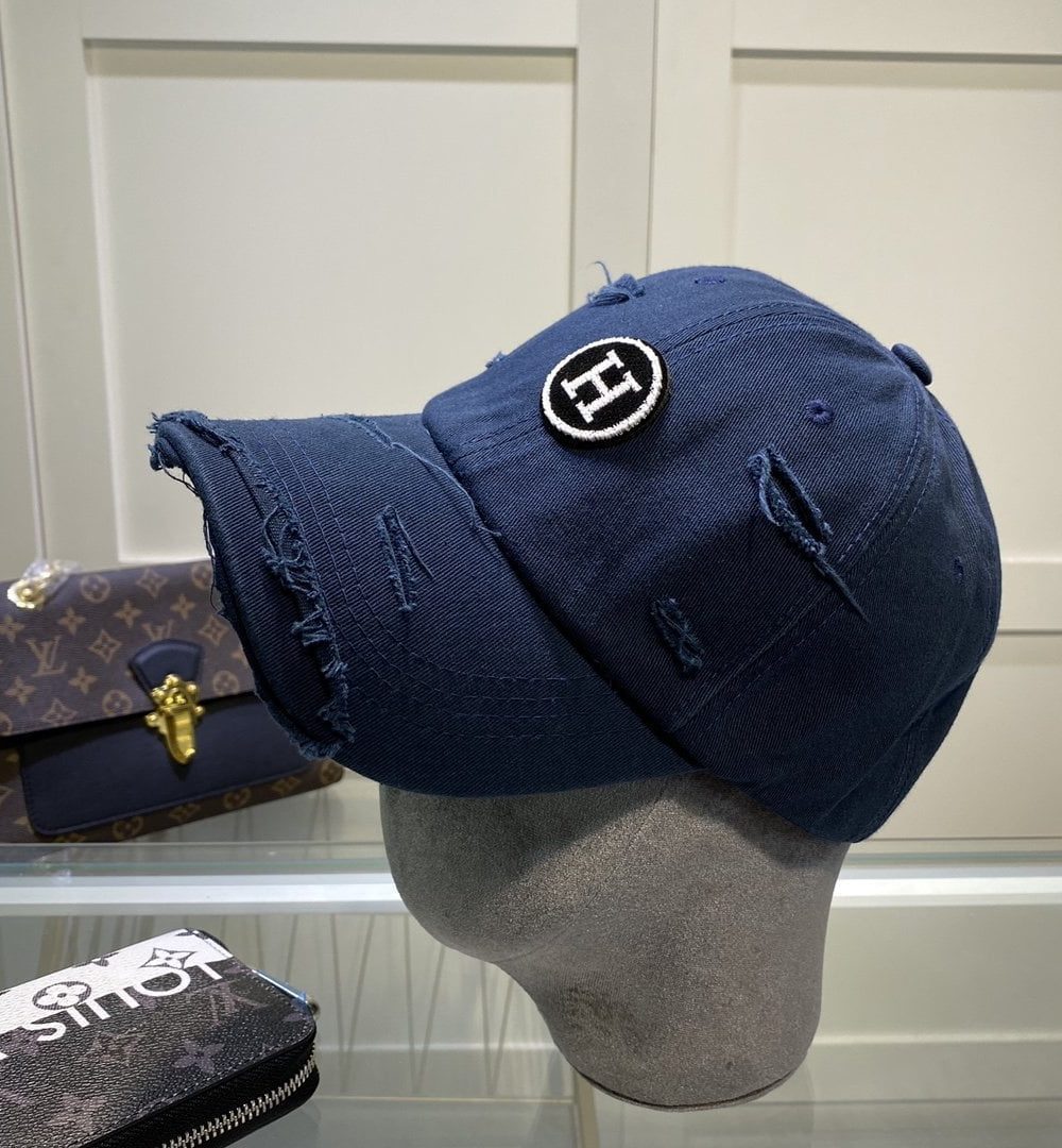 Hermes Davis H Primavera Cap Dark Blue Hermes Cap