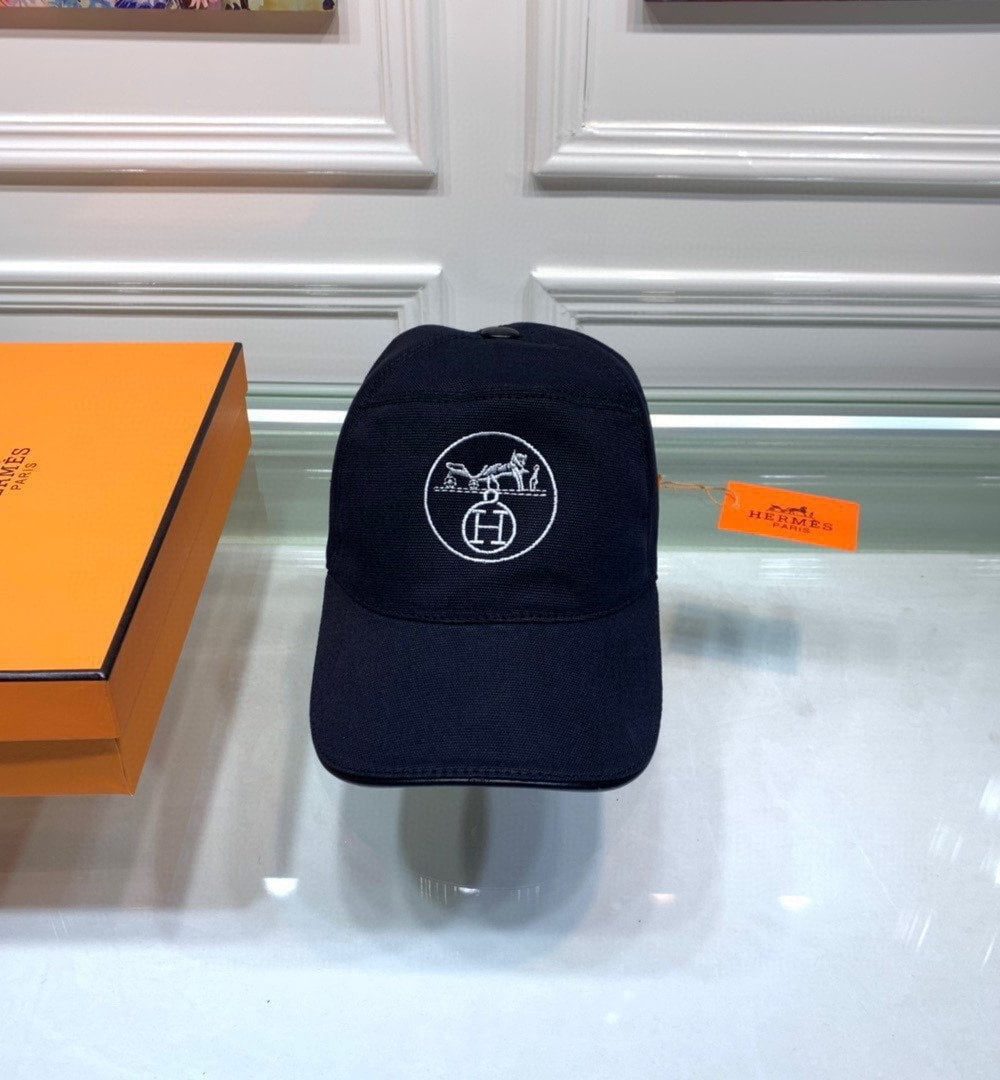 Hermes Davis H Primavera Cap Dark Blue Hermes Cap
